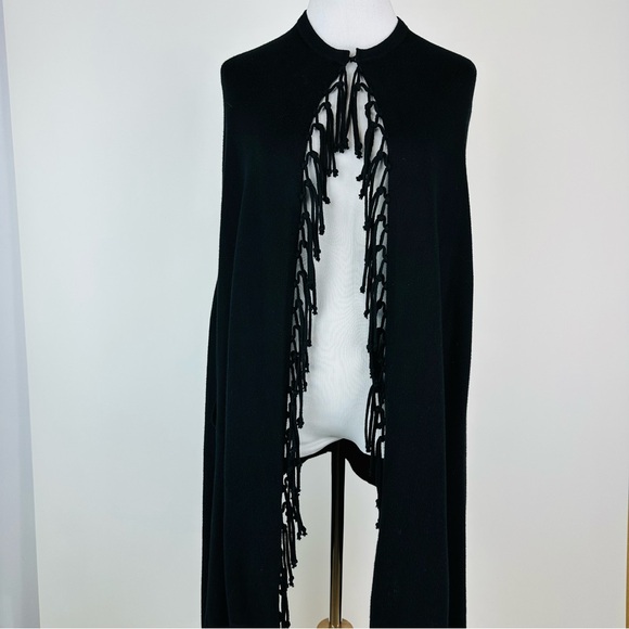 Chico’s Black Tassel Wrap Shawl Sweater One Size - Picture 1 of 12